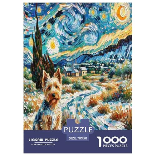 Amerikanischer Staffordshire Terrier 1000-teiliges Tierhund Puzzles Premium Quality Pädagogisch - Home Room Decoration Erwachsene Und Kinder Buntes Spielzeug 70x50cm/1000pcs von MMDASBVPE