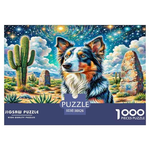 Australischer Rindhund 1000 Teile Tierhund Puzzles Premium Quality Familienspiel - Home Room Decoration Erwachsene Und Kinder Buntes Spielzeug 38x26cm/1000pcs von MMDASBVPE