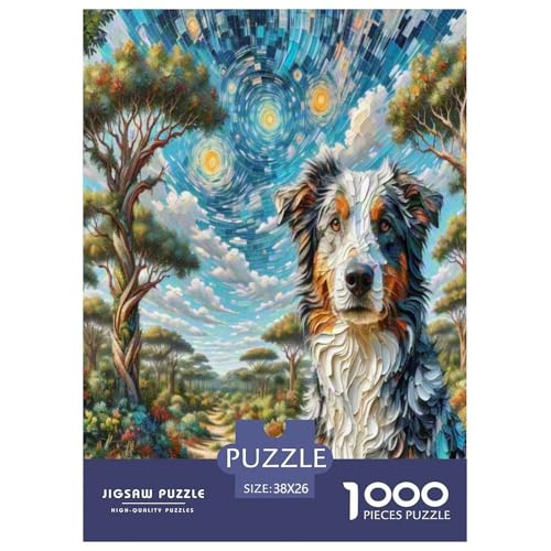 Australischer Rindhund 1000 Teile Tierhund Puzzles Premium Quality Familienspiel - Home Room Decoration Für Erwachsene, Familien Passen Buntes Spielzeug 38x26cm/1000pcs von MMDASBVPE