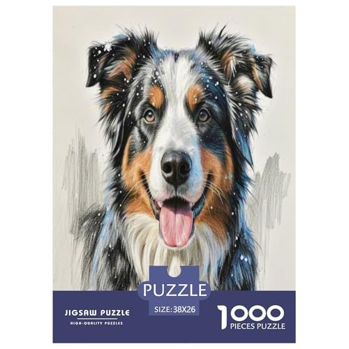 Australischer Rindhund 1000 Teile Tierhund Puzzles Premium Quality Familienspiel - Home Room Decoration Unterhaltung Für Erwachsene Und Kinder Buntes Spielzeug 38x26cm/1000pcs von MMDASBVPE