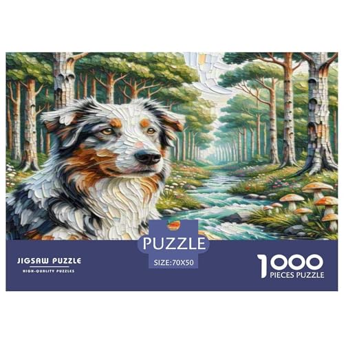 Australischer Rindhund 1000 Teile Tierhund Puzzles Premium Quality Familienspiel - Home Room Decoration Unterhaltung Für Erwachsene Und Kinder Buntes Spielzeug 70x50cm/1000pcs von MMDASBVPE
