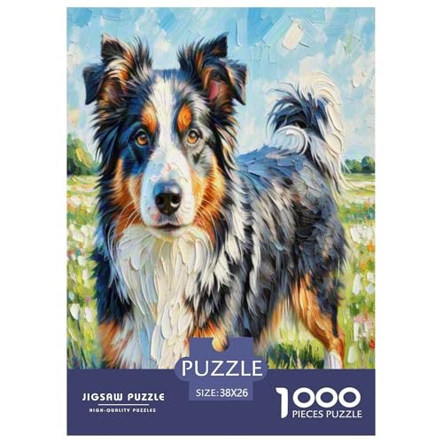 Australischer Rindhund 1000 Teile Tierhund Puzzles Premium Quality Pädagogisch - Home Room Decoration Erwachsene Und Kinder Buntes Spielzeug 38x26cm/1000pcs von MMDASBVPE