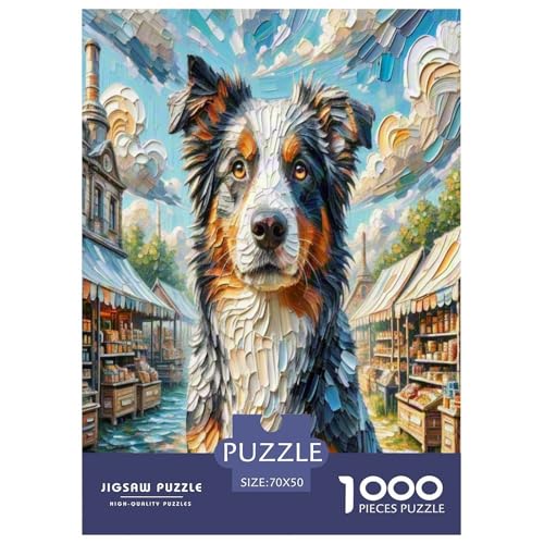 Australischer Rindhund 1000 Teile Tierhund Puzzles Premium Quality Pädagogisch - Home Room Decoration Erwachsene Und Kinder Buntes Spielzeug 70x50cm/1000pcs von MMDASBVPE