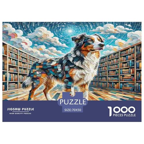 Australischer Rindhund 1000 Teile Tierhund Puzzles Premium Quality Pädagogisch - Home Room Decoration Für Erwachsene, Familien Passen Geschenk Für Kinder Von 12 Jahren 70x50cm/1000pcs von MMDASBVPE