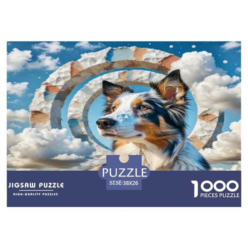 Australischer Rindhund 1000 Teile Tierhund Puzzles Premium Quality Pädagogisch - Home Room Decoration Für Erwachsene Und Kinder Ab 12 Jahren Buntes Spielzeug 38x26cm/1000pcs von MMDASBVPE