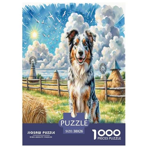 Australischer Rindhund 1000 Teile Tierhund Puzzles Premium Quality Pädagogisch - Home Room Decoration Für Erwachsene Und Kinder Ab 12 Jahren Buntes Spielzeug 38x26cm/1000pcs von MMDASBVPE