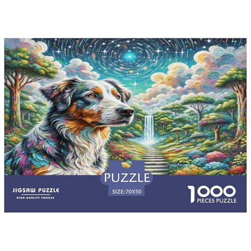 Australischer Rindhund 1000 Teile Tierhund Puzzles Premium Quality Pädagogisch - Home Room Decoration Für Erwachsene Und Kinder Ab 12 Jahren Buntes Spielzeug 70x50cm/1000pcs von MMDASBVPE