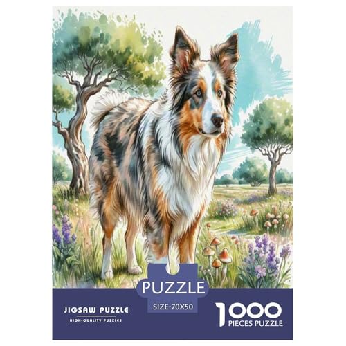 Australischer Rindhund 1000 Teile Tierhund Puzzles Premium Quality Pädagogisch - Home Room Decoration Unterhaltung Für Erwachsene Und Kinder Buntes Spielzeug 70x50cm/1000pcs von MMDASBVPE