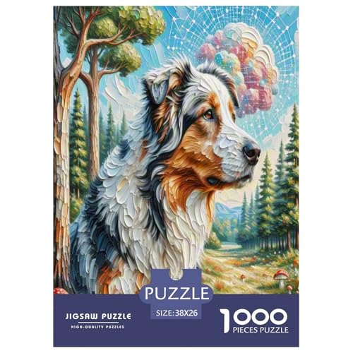Australischer Rindhund 1000-teiliges Tierhund Puzzles Premium Quality Familienspiel - Home Room Decoration Erwachsene Und Kinder Geschenk Für Von 12 Jahren 38x26cm/1000pcs von MMDASBVPE