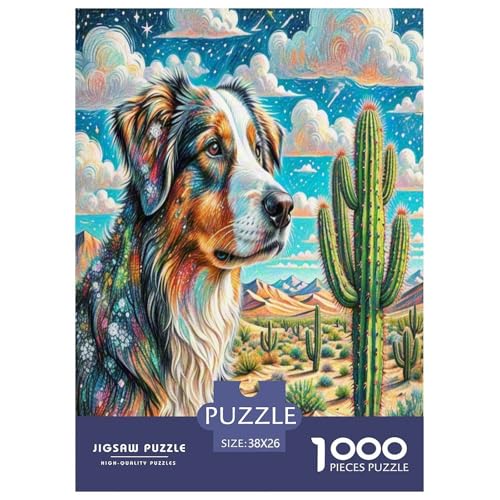 Australischer Rindhund 1000-teiliges Tierhund Puzzles Premium Quality Pädagogisch - Home Room Decoration Für Erwachsene, Familien Passen Geschenk Für Kinder Von 12 Jahren 38x26cm/1000pcs von MMDASBVPE