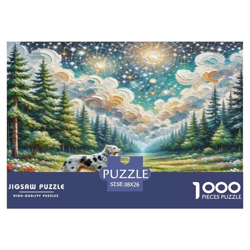 Australischer Rindhund 1000-teiliges Tierhund Puzzles Premium Quality Pädagogisch - Home Room Decoration Für Erwachsene Und Kinder Ab 12 Jahren Buntes Spielzeug 38x26cm/1000pcs von MMDASBVPE