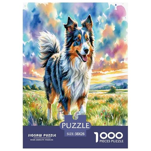 Australischer Schäfer 1000 Teile Tierhund Puzzles Premium Quality Familienspiel - Home Room Decoration Erwachsene Und Kinder Geschenk Für Von 12 Jahren 38x26cm/1000pcs von MMDASBVPE