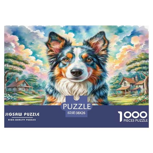 Australischer Schäfer 1000 Teile Tierhund Puzzles Premium Quality Familienspiel - Home Room Decoration Für Erwachsene Und Kinder Ab 12 Jahren Buntes Spielzeug 38x26cm/1000pcs von MMDASBVPE