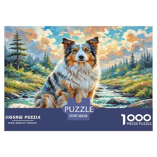 Australischer Schäfer 1000 Teile Tierhund Puzzles Premium Quality Familienspiel - Home Room Decoration Für Erwachsene Und Kinder Ab 12 Jahren Buntes Spielzeug 38x26cm/1000pcs von MMDASBVPE