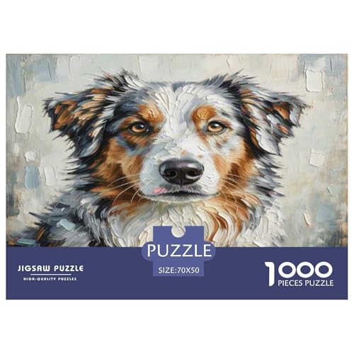 Australischer Schäfer 1000 Teile Tierhund Puzzles Premium Quality Familienspiel - Home Room Decoration Für Erwachsene Und Kinder Ab 12 Jahren Buntes Spielzeug 70x50cm/1000pcs Australischer Schäfer 1000 Teile Tierhund Puzzles Premium Quality Familienspiel - Home Room Decoration Für Erwachsene Und Kinder Ab 12 Jahren Buntes Spielzeug 70x50cm/1000pcs von MMDASBVPE