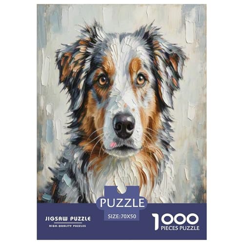 Australischer Schäfer 1000 Teile Tierhund Puzzles Premium Quality Familienspiel - Home Room Decoration Für Erwachsene Und Kinder Ab 12 Jahren Buntes Spielzeug 70x50cm/1000pcs von MMDASBVPE