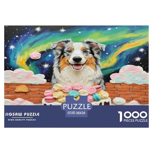 Australischer Schäfer 1000 Teile Tierhund Puzzles Premium Quality Familienspiel - Home Room Decoration Für Erwachsene Und Kinder Ab 12 Jahren Geschenk Für Von 12 Jahren 38x26cm/1000pcs von MMDASBVPE