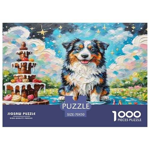 Australischer Schäfer 1000 Teile Tierhund Puzzles Premium Quality Familienspiel - Home Room Decoration Für Erwachsene Und Kinder Ab 12 Jahren Geschenk Für Von 12 Jahren 70x50cm/1000pcs von MMDASBVPE
