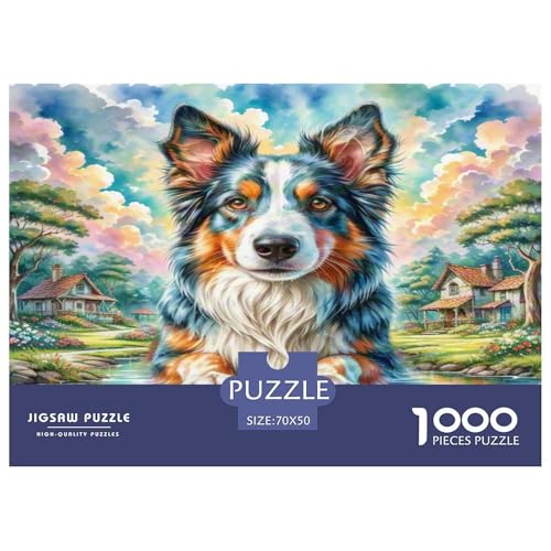 Australischer Schäfer 1000 Teile Tierhund Puzzles Premium Quality Familienspiel - Home Room Decoration Für Erwachsene Und Kinder Ab 12 Jahren Geschenk Für Von 12 Jahren 70x50cm/1000pcs Australischer Schäfer 1000 Teile Tierhund Puzzles Premium Quality Familienspiel - Home Room Decoration Für Erwachsene Und Kinder Ab 12 Jahren Geschenk Für Von 12 Jahren 70x50cm/1000pcs von MMDASBVPE