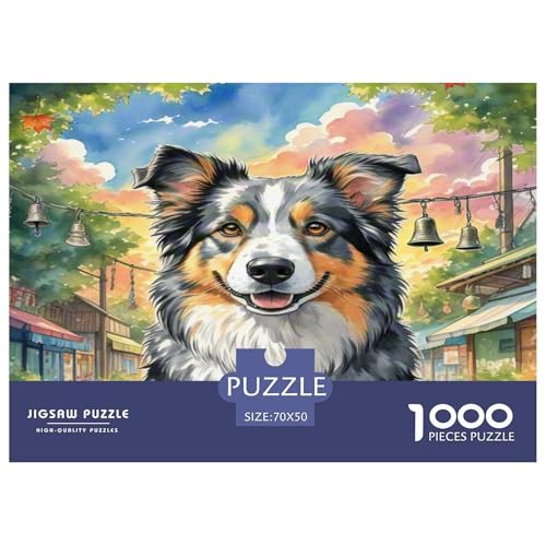 Australischer Schäfer 1000 Teile Tierhund Puzzles Premium Quality Pädagogisch - Home Room Decoration Für Erwachsene Und Kinder Ab 12 Jahren Buntes Spielzeug 70x50cm/1000pcs Australischer Schäfer 1000 Teile Tierhund Puzzles Premium Quality Pädagogisch - Home Room Decoration Für Erwachsene Und Kinder Ab 12 Jahren Buntes Spielzeug 70x50cm/1000pcs von MMDASBVPE