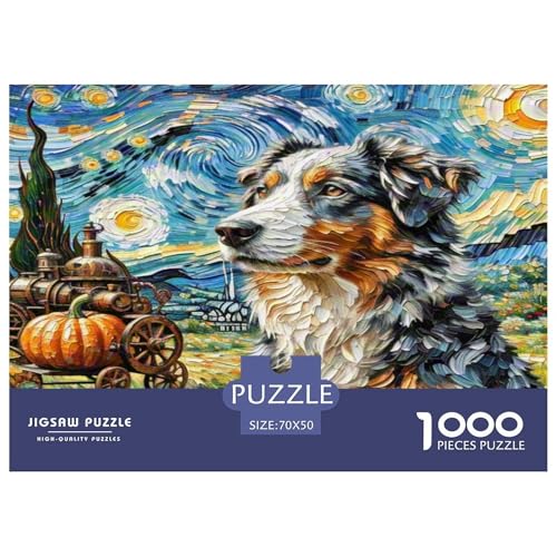 Australischer Schäfer 1000 Teile Tierhund Puzzles Premium Quality Pädagogisch - Home Room Decoration Für Erwachsene Und Kinder Ab 12 Jahren Geschenk Für Von 12 Jahren 70x50cm/1000pcs Australischer Schäfer 1000 Teile Tierhund Puzzles Premium Quality Pädagogisch - Home Room Decoration Für Erwachsene Und Kinder Ab 12 Jahren Geschenk Für Von 12 Jahren 70x50cm/1000pcs von MMDASBVPE