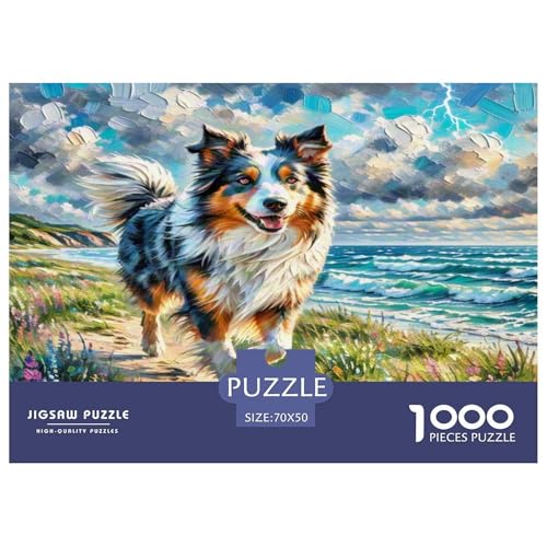 Australischer Schäfer 1000-teiliges Tierhund Puzzles Premium Quality Familienspiel - Home Room Decoration Für Erwachsene, Familien Passen Wertvoll Geschenk Für Kinder 70x50cm/1000pcs Australischer Schäfer 1000-teiliges Tierhund Puzzles Premium Quality Familienspiel - Home Room Decoration Für Erwachsene, Familien Passen Wertvoll Geschenk Für Kinder 70x50cm/1000pcs von MMDASBVPE