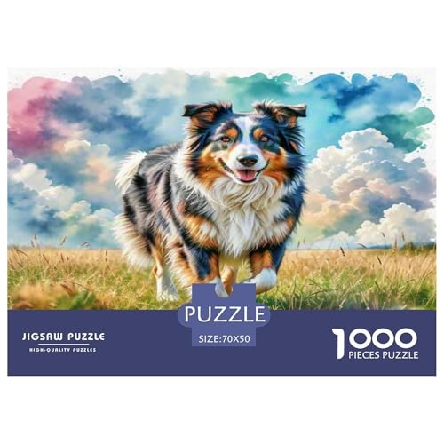 Australischer Schäfer 1000-teiliges Tierhund Puzzles Premium Quality Familienspiel - Home Room Decoration Für Erwachsene Und Kinder Ab 12 Jahren Buntes Spielzeug 70x50cm/1000pcs Australischer Schäfer 1000-teiliges Tierhund Puzzles Premium Quality Familienspiel - Home Room Decoration Für Erwachsene Und Kinder Ab 12 Jahren Buntes Spielzeug 70x50cm/1000pcs von MMDASBVPE