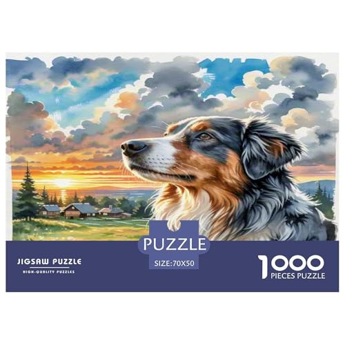 Australischer Schäfer 1000-teiliges Tierhund Puzzles Premium Quality Familienspiel - Home Room Decoration Für Erwachsene Und Kinder Ab 12 Jahren Buntes Spielzeug 70x50cm/1000pcs Australischer Schäfer 1000-teiliges Tierhund Puzzles Premium Quality Familienspiel - Home Room Decoration Für Erwachsene Und Kinder Ab 12 Jahren Buntes Spielzeug 70x50cm/1000pcs von MMDASBVPE
