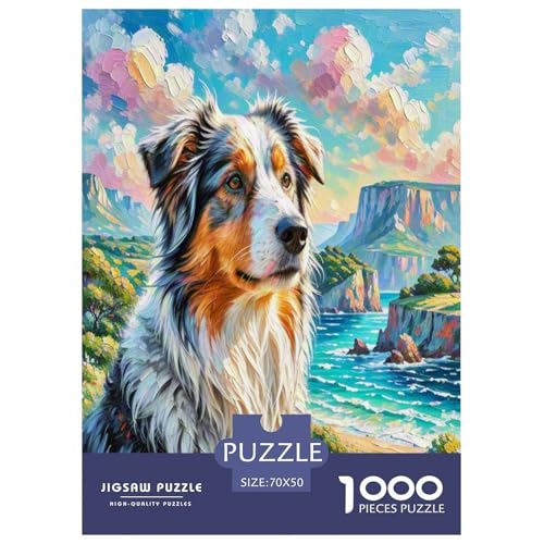 Australischer Schäfer 1000-teiliges Tierhund Puzzles Premium Quality Familienspiel - Home Room Decoration Für Erwachsene Und Kinder Ab 12 Jahren Wertvoll Geschenk Für 70x50cm/1000pcs Australischer Schäfer 1000-teiliges Tierhund Puzzles Premium Quality Familienspiel - Home Room Decoration Für Erwachsene Und Kinder Ab 12 Jahren Wertvoll Geschenk Für 70x50cm/1000pcs von MMDASBVPE