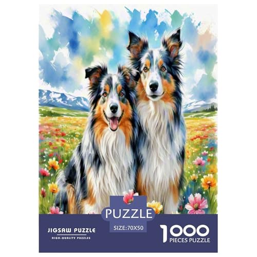 Australischer Schäfer And Icelandic Shepherd 1000 Teile Tierhund Puzzles Premium Quality Pädagogisch - Home Room Decoration Für Erwachsene, Familien Passen Geschenk Für Kinder Von 12 Jahren 70x50cm/10 Australischer Schäfer And Icelandic Shepherd 1000 Teile Tierhund Puzzles Premium Quality Pädagogisch - Home Room Decoration Für Erwachsene, Familien Passen Geschenk Für Kinder Von 12 Jahren 70x50cm/10 von MMDASBVPE