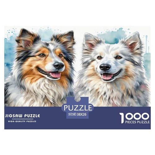 Australischer Schäfer And Icelandic Shepherd 1000 Teile Tierhund Puzzles Premium Quality Pädagogisch - Home Room Decoration Für Erwachsene Und Kinder Ab 12 Jahren Wertvoll Geschenk Für 38x26cm/1000pcs von MMDASBVPE