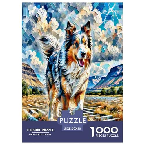 Australischer Schäfer And Icelandic Shepherd 1000-teiliges Tierhund Puzzles Premium Quality Familienspiel - Home Room Decoration Für Erwachsene, Familien Passen Geschenk Für Kinder Von 12 Jahren 70x50 von MMDASBVPE