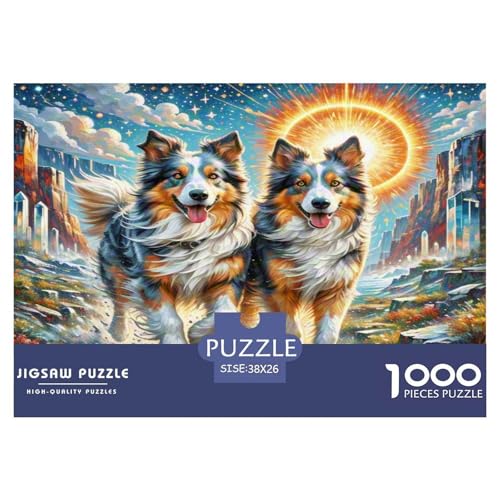 Australischer Schäfer And Icelandic Shepherd 1000-teiliges Tierhund Puzzles Premium Quality Familienspiel - Home Room Decoration Für Erwachsene Und Kinder Ab 12 Jahren Wertvoll Geschenk Für 38x26cm/10 von MMDASBVPE