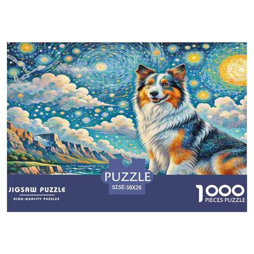 Australischer Schäfer And Icelandic Shepherd 1000-teiliges Tierhund Puzzles Premium Quality Pädagogisch - Home Room Decoration Für Erwachsene, Familien Passen Geschenk Für Kinder Von 12 Jahren 38x26cm von MMDASBVPE