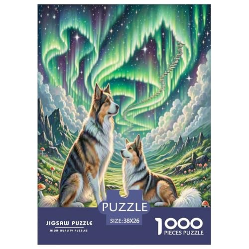 Australischer Schäfer and Icelandic Shepherd 1000 Teile Tierhund Puzzles Premium Quality Pädagogisch - Home Room Decoration Erwachsene Und Kinder Buntes Spielzeug 38x26cm/1000pcs von MMDASBVPE