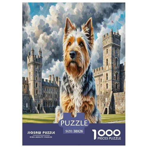 Australischer Terrier 1000 Teile Tierhund Puzzles Premium Quality Familienspiel - Home Room Decoration Erwachsene Und Kinder Buntes Spielzeug 38x26cm/1000pcs von MMDASBVPE