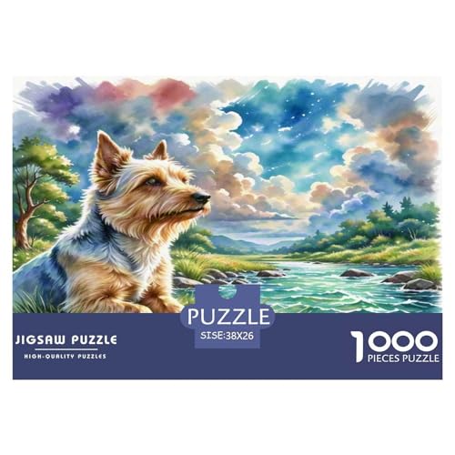 Australischer Terrier 1000 Teile Tierhund Puzzles Premium Quality Familienspiel - Home Room Decoration Erwachsene Und Kinder Buntes Spielzeug 38x26cm/1000pcs von MMDASBVPE