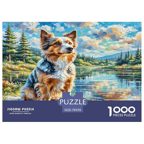 Australischer Terrier 1000 Teile Tierhund Puzzles Premium Quality Familienspiel - Home Room Decoration Erwachsene Und Kinder Buntes Spielzeug 70x50cm/1000pcs von MMDASBVPE