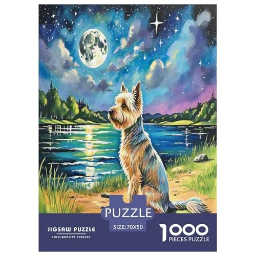 Australischer Terrier 1000 Teile Tierhund Puzzles Premium Quality Pädagogisch - Home Room Decoration Erwachsene Und Kinder Buntes Spielzeug 70x50cm/1000pcs von MMDASBVPE