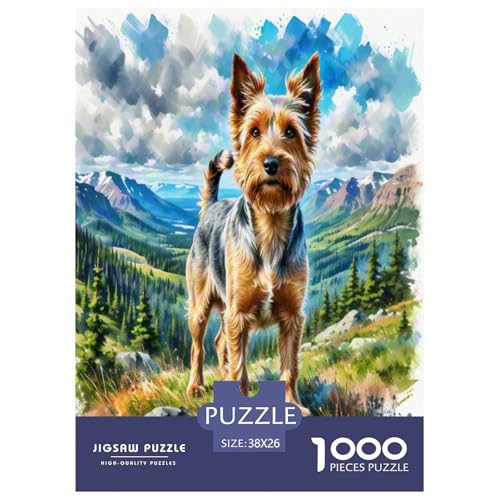 Australischer Terrier 1000 Teile Tierhund Puzzles Premium Quality Pädagogisch - Home Room Decoration Erwachsene Und Kinder Wertvoll Geschenk Für 38x26cm/1000pcs von MMDASBVPE