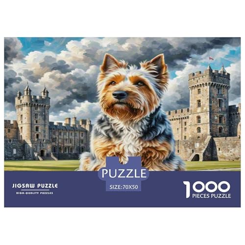 Australischer Terrier 1000-teiliges Tierhund Puzzles Premium Quality Familienspiel - Home Room Decoration Erwachsene Und Kinder Buntes Spielzeug 70x50cm/1000pcs von MMDASBVPE