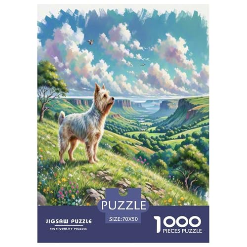 Australischer Terrier 1000-teiliges Tierhund Puzzles Premium Quality Familienspiel - Home Room Decoration Unterhaltung Für Erwachsene Und Kinder Geschenk Für Von 12 Jahren 70x50cm/1000pcs von MMDASBVPE