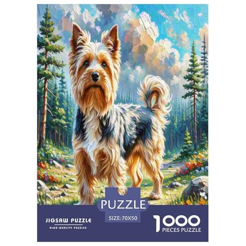 Australischer Terrier 1000-teiliges Tierhund Puzzles Premium Quality Pädagogisch - Home Room Decoration Erwachsene Und Kinder Buntes Spielzeug 70x50cm/1000pcs von MMDASBVPE