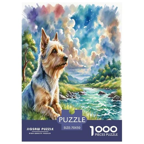 Australischer Terrier 1000-teiliges Tierhund Puzzles Premium Quality Pädagogisch - Home Room Decoration Für Erwachsene Und Kinder Ab 12 Jahren Geschenk Für Von 12 Jahren 70x50cm/1000pcs Australischer Terrier 1000-teiliges Tierhund Puzzles Premium Quality Pädagogisch - Home Room Decoration Für Erwachsene Und Kinder Ab 12 Jahren Geschenk Für Von 12 Jahren 70x50cm/1000pcs von MMDASBVPE