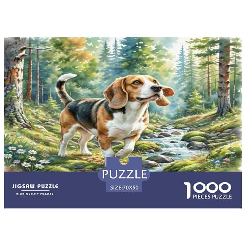 Basset Hund 1000 Teile Tierhund Puzzles Herausforderndes Pädagogisch - Home Room Decoration Erwachsene Und Kinder Wertvoll Geschenk Für 70x50cm/1000pcs von MMDASBVPE