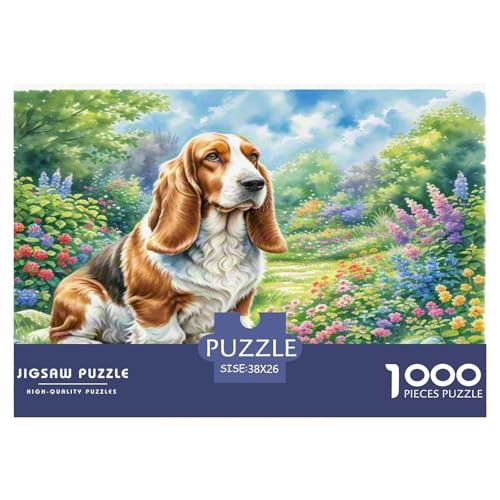 Basset Hund 1000 Teile Tierhund Puzzles Premium Quality Familienspiel - Home Room Decoration Erwachsene Und Kinder Geschenk Für Von 12 Jahren 38x26cm/1000pcs von MMDASBVPE