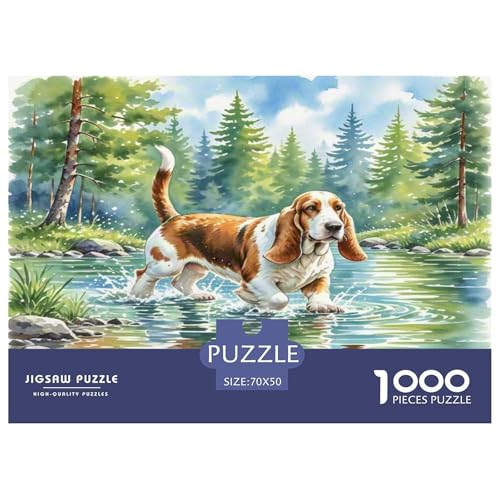 Basset Hund 1000 Teile Tierhund Puzzles Premium Quality Familienspiel - Home Room Decoration Erwachsene Und Kinder Geschenk Für Von 12 Jahren 70x50cm/1000pcs von MMDASBVPE