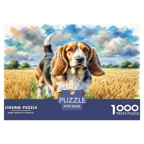 Basset Hund 1000 Teile Tierhund Puzzles Premium Quality Familienspiel - Home Room Decoration Für Erwachsene Und Kinder Ab 12 Jahren Buntes Spielzeug 38x26cm/1000pcs von MMDASBVPE