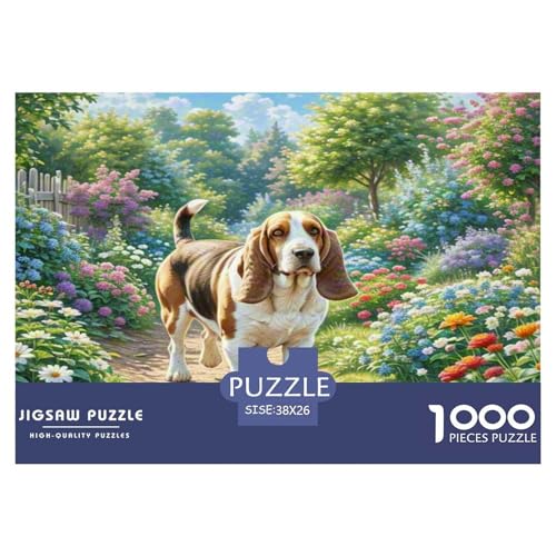 Basset Hund 1000 Teile Tierhund Puzzles Premium Quality Familienspiel - Home Room Decoration Für Erwachsene Und Kinder Ab 12 Jahren Wertvoll Geschenk Für 38x26cm/1000pcs von MMDASBVPE