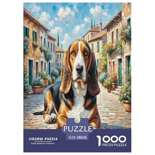 Basset Hund 1000 Teile Tierhund Puzzles Premium Quality Familienspiel - Home Room Decoration Für Erwachsene Und Kinder Ab 12 Jahren Wertvoll Geschenk Für 38x26cm/1000pcs von MMDASBVPE